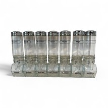 Spice Bottle Jars Apothecary, 14 Glass Jars 7 Airtight Hinged Lid &amp; 7 Sc... - $29.40