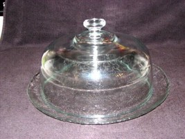 Glass Cake Plate with Pedestal &amp; Glass Dome - £27.25 GBP