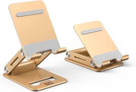 Golden- Adjustable&amp;Foldable Phone Holder for Desk, Aluminum Phone Stand with Ant - £23.18 GBP