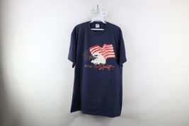 Vtg 90s Streetwear Mens XL Striped USA Flag Eagle Keep The Spirit T-Shirt USA - £29.53 GBP