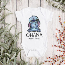 DISNEY STITCH Personalised Baby Vest - Disney BabyGrow - Ohana Sleepsuit - $10.98