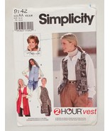 Misses set of Vests Size XS Small Simplicity 9742 Uncut 1995 Precut to S... - £11.74 GBP