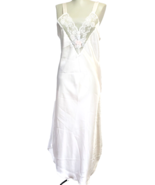 Val Mode Satin Camisole Long Nightgown ivory Womens sz M VTG - £47.58 GBP