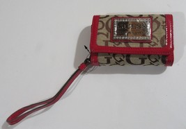Guess Womens Taluca Vintage Small Signature Wristlet Wallet Brown / Pink - $14.99