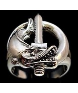 Sterling silver ring French Foreign Legion Army Navy symbol coat of arms... - $74.70 CAD