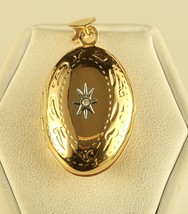 Vintage Gold Plated 925 Silver Diamond Locket Bail Pendant with Hallmarked RSE - £36.50 GBP