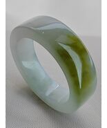 Icy Bluish Yellow 100% Natural Jadeite Jade Band Ring # US SIZE 11 # 20.... - $580.00