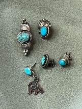 Old Pawn to Now Marked &amp; Not Sterling Silver Southwest Tribal Bear Turquoise Sin - £18.98 GBP