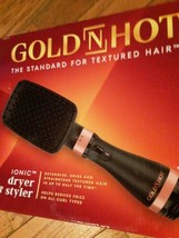 Gold N Hot Ionic Dryer And Styler Brush The Standard For Textured Hair New - $32.67