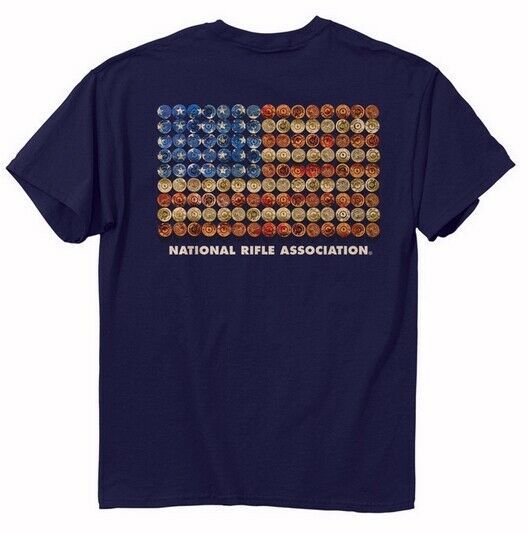 Shotgun Shell U.S. Flag Short Sleeve NRA T-Shirt  NEW Fast Free Ship