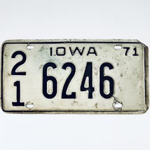 1971 United States Iowa Clay County Passenger License Plate 21 6246 - £13.17 GBP