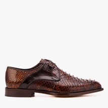 Vinci The Valmont Tan Snake Leather Derby Men Shoe image 7