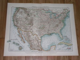 1903 Antique Map Of United States Showing First Nation Indian Reserves / Hawaii - £21.98 GBP