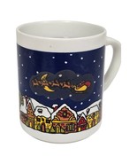 Merry Christmas Santa Claus Coffee Mug Heat Activated VTG Holiday Graphi... - $9.49