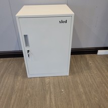 xled Metal cabinets White double-layered metal cabinet with lock for saf... - £150.56 GBP