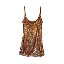 Charlotte Russe Gold Sequin Tank Top Women’s Size Large Party Clubwear - $15.84