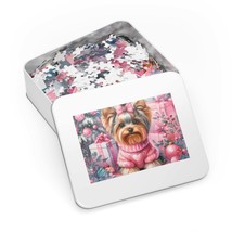 Jigsaw Puzzle in Tin, Christmas, Yorkshire Terrier, Personalised/Non-Personalise - £28.22 GBP+