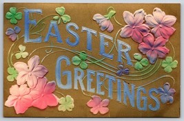 Large Letter Easter Greetings Airbrushed Embossed Unused Minty DB Postca... - £7.00 GBP