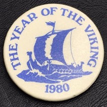 The Year of The Viking 1980 Minnesota Public Libraries Pin Button Pinback - $9.95