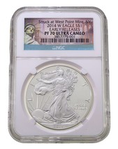 2014-W S $1 Argent American Eagle Preuve Classé Par NGC As PF70 Ultra Camée Er - $155.92