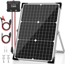 30W Solar Battery Trickle Charger Maintainer + Upgrade 10A MPPT Charge C... - £105.78 GBP