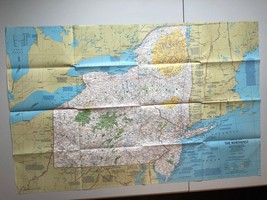Vintage National Geographic Society New York New Jersey Pennsylvania Map - $6.65