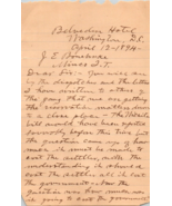 1894 Handwritten Letter Ref Oklahoma Purchase per Acre Washington DC Bel... - £29.03 GBP