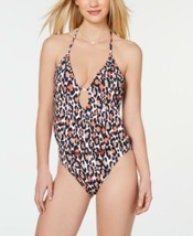 MSRP $88 Bar Iii Run Wild Printed Plunging One-Piece Swimsuit Size Large - £10.45 GBP