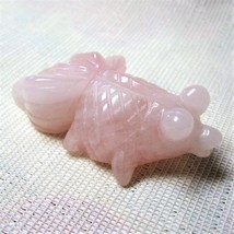 Rose Quartz Stone Fancy Gold Fish carving, 2-1/2 inches - £13.80 GBP
