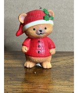 Enesco 1984 Teddy Bear Christmas Figurine 2.5&quot; Holiday Miniature Vintage - $15.00
