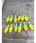 Lot Vintage Rain Bonnet green yellow Case  Mini bowling pin with bonnet - $24.74