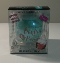 Onyx Bathhouse Boyfriend Bath Bomb Black Cherry Scented Includes Wine Glass - £5.56 GBP