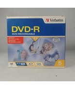 Verbatim 8X 4.7GB 120 Minutes DVD-R with Jewel Case (Pack of 5) - $12.55