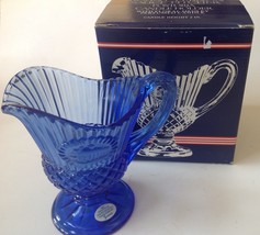 Avon Fostoria Mount Vernon Cobalt Blue Pitcher Candle Holder 1977 Vintage NIB - £15.73 GBP