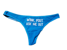 Victoria&#39;s Secret PINK Women&#39;s Underwear Bottoms Wink Ask Me Out Blue Medium NEW - £14.99 GBP
