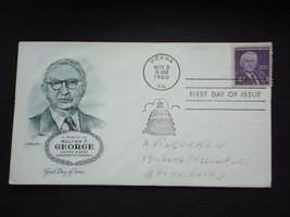1960 Walter F George First Day Issue Envelope 4 cent Stamp Georgia Senator - £1.96 GBP