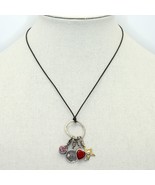 Retired Silpada Charm Holder Necklace with Initial N, Star, Heart &amp; Pink... - £47.54 GBP
