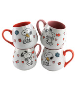 Peanuts 4 Piece 20 Ounce Stoneware Wax Relief Cup Set in 2 Assorted Designs - $70.99