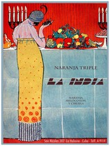 2323&quot;La India&quot; Orange,peach and plum 18x24 Poster.Cafe Home interior design art. - £22.38 GBP