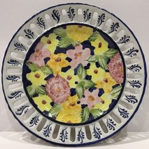 Vintage Jay Wilfred Plate Hand Painted Portugal Porcelain Wall Hanging Lattice - £27.77 GBP