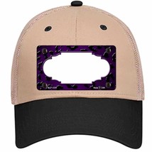 Purple Black Cheetah Scallop Oil Rubbed Novelty Khaki Mesh License Plate Hat - £23.24 GBP