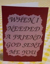 Set Of 6 Love Note Any Occasion Greeting Cards 2072C Friend God Sent Me You - £8.43 GBP