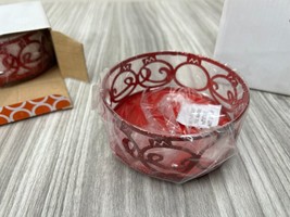 Gold Canyon Red Holiday Sparkle Wrap Candle Holder RARE - $5.45