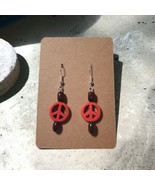 Handmade By Donovan Orange Peace Earrings Boho Bead Dangle Artisan Beach... - £11.18 GBP