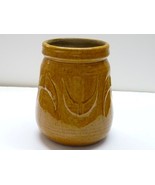 Vintage 1960&#39;s Israeli Mitzpeh Rimon Glazed Ceramic Brown Vase, H 14.8 cm - $46.00