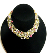 Vintage ZAD Green Twine Colored Plastic Floral Imitation Choker Necklace... - $34.64