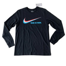 Nike Men Game So Fresh Basketball Black Long Sleeve T Shirt XL DN2996 - $22.99