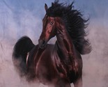 36.5&quot; X 44&quot; Panel Wild Stallion Horses Equestrian Cotton Fabric Panel D4... - $15.16