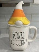 Rae Dunn &quot;You&#39;re So Corny&quot; Halloween Candy Corn Gnome Mug With Lid - £9.04 GBP