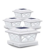 4 Solar Post Cap Lights Outdoor 2 Color Led 4x4,5x5,6x6 For Wood Or Viny... - $34.64